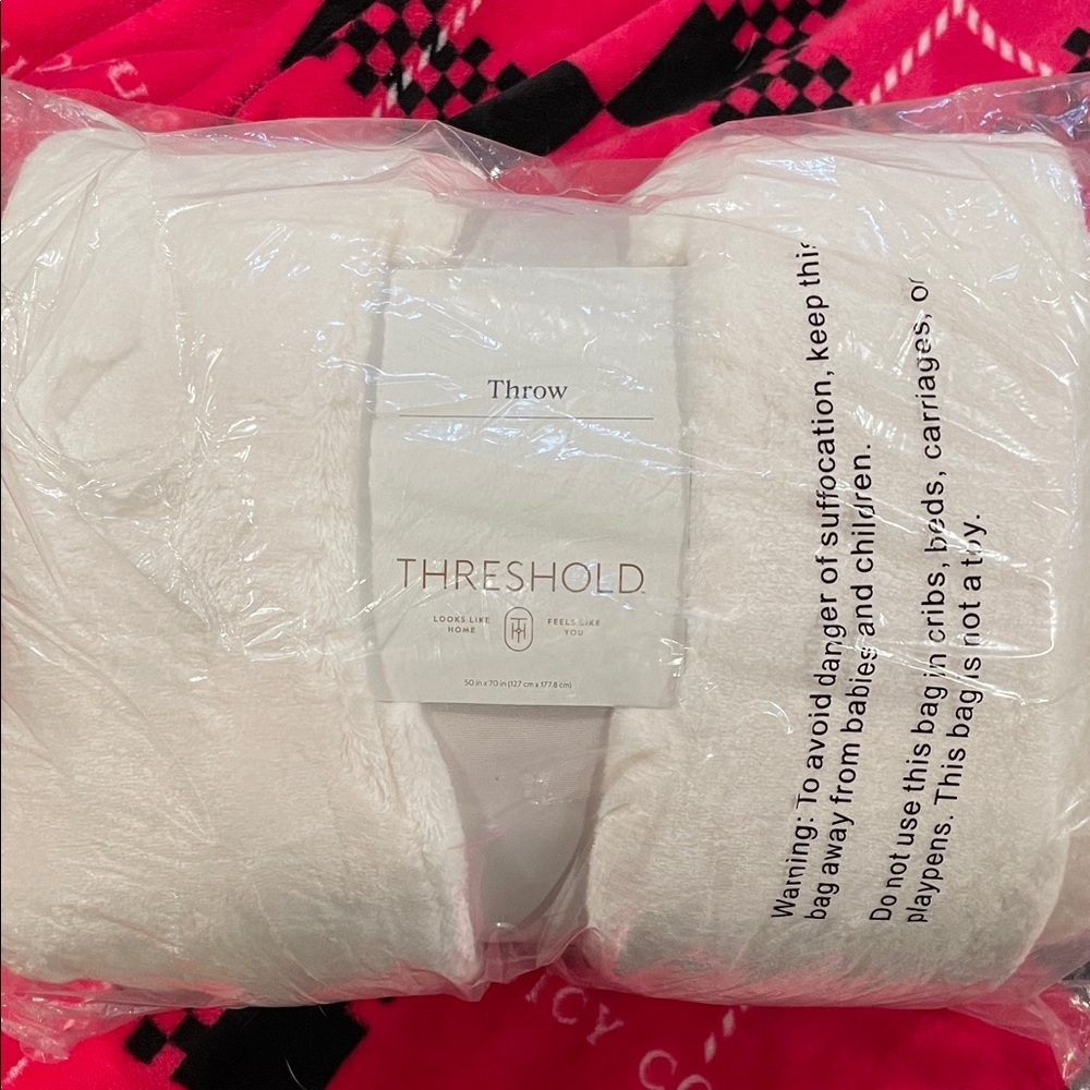 Threshold Soft Cream Throw Blanket